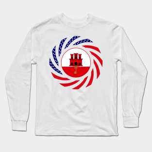 Gibraltarian American Multinational Patriot Flag Series Long Sleeve T-Shirt